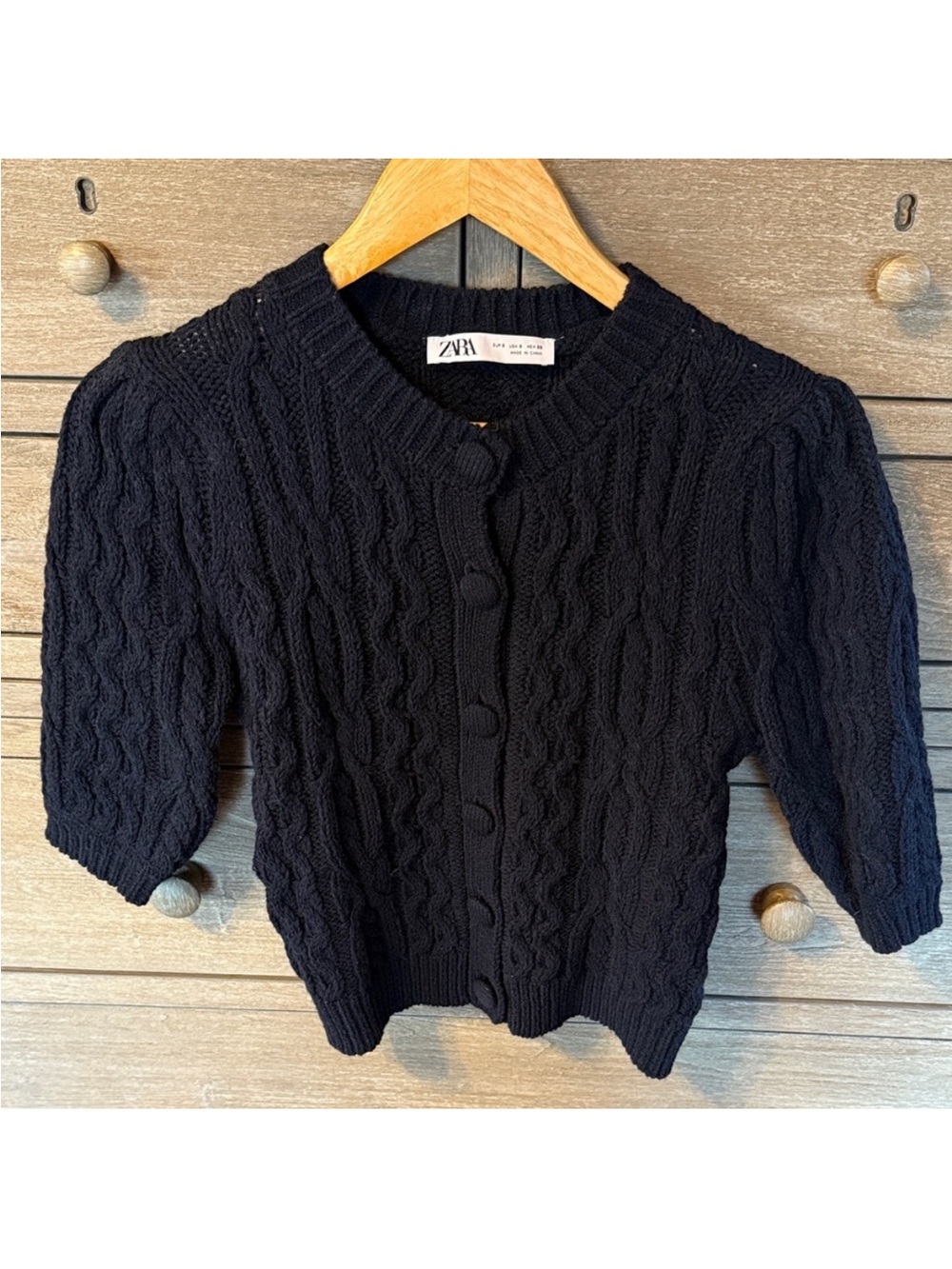 Zara Navy Cable Knit Sweater